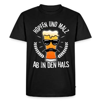 Hops and malt - Men's Premium Organic T-Shirt - black - Front - Nico (187cm)