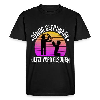 Assez bu, maintenant il est temps de boire - T-shirt Premium bio Homme - noir - Devant - Nico (187cm)