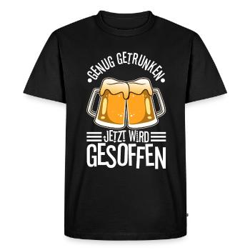 Assez bu, maintenant il est temps de boire - T-shirt Premium bio Homme - noir - Devant - Nico (187cm)