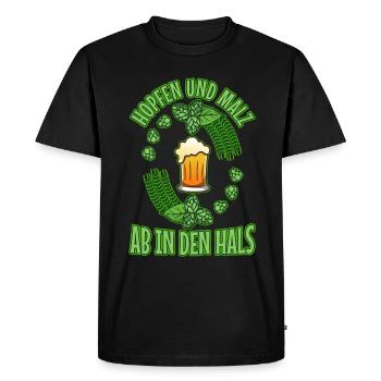 Hops and malt - Men's Premium Organic T-Shirt - black - Front - Nico (187cm)