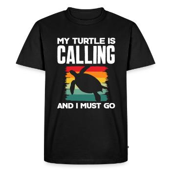 Turtle Sea Turtle Gift - Men's Premium Organic T-Shirt - black - Front - Nico (187cm)