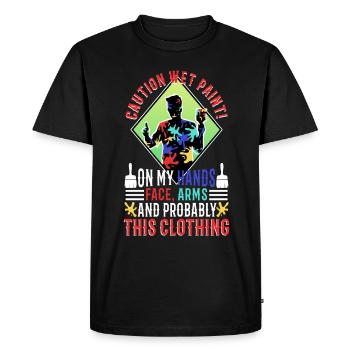 Peinture humide - T-shirt Premium bio Homme - noir - Devant - Nico (187cm)