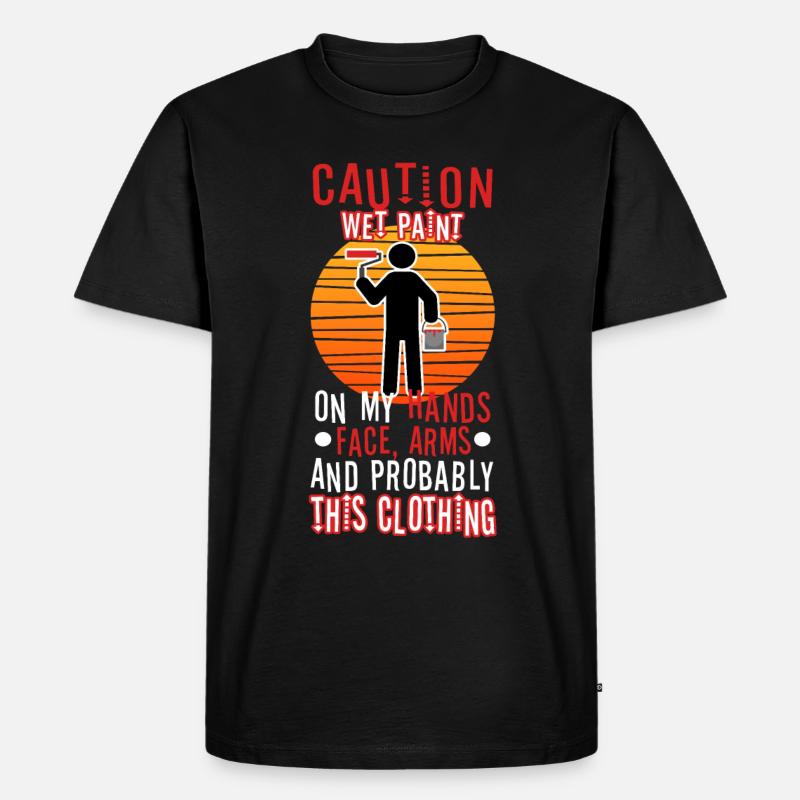 Wet paint - Männer Premium Bio T-Shirt - Schwarz