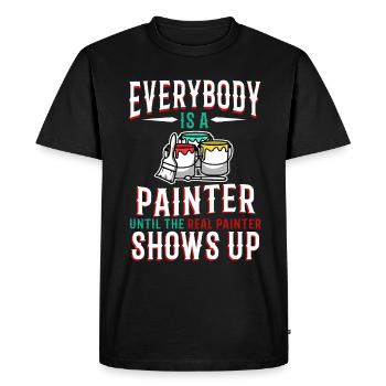 Tout le monde est peintre jusqu’au vrai peintre - T-shirt Premium bio Homme - noir - Devant - Nico (187cm)