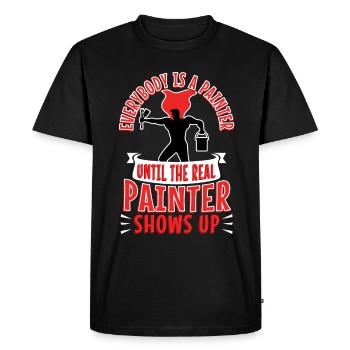 Tout le monde est peintre jusqu’au vrai peintre - T-shirt Premium bio Homme - noir - Devant - Nico (187cm)