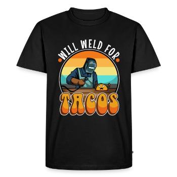 Will Weld For Tacos - Men's Premium Organic T-Shirt - black - Front - Nico (187cm)
