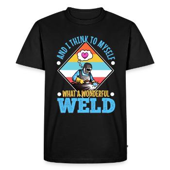 And i think to myself what a wonderful weld - Men's Premium Organic T-Shirt - black - Front - Nico (187cm)