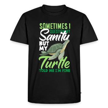 Turtle Sea Turtle Gift - Men's Premium Organic T-Shirt - black - Front - Nico (187cm)