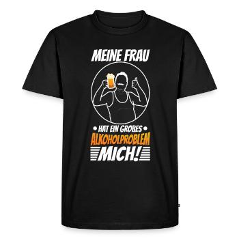 My wife has a big alcohol problem - Men's Premium Organic T-Shirt - black - Front - Nico (187cm)
