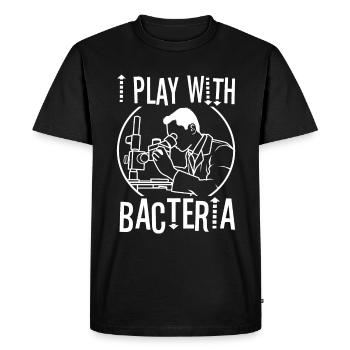 Je joue avec les bactéries - T-shirt Premium bio Homme - noir - Devant - Nico (187cm)