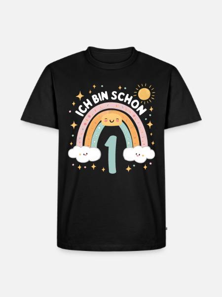 1st Birthday Shirt Rainbow Cloud - Men's Premium Organic T-Shirt - black