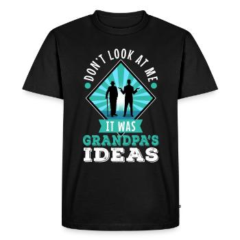 It was grandpas idea - Men's Premium Organic T-Shirt - black - Front - Nico (187cm)