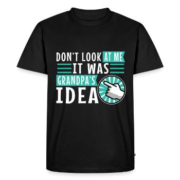 It was grandpas idea - Men's Premium Organic T-Shirt - black - Front - Nico (187cm)