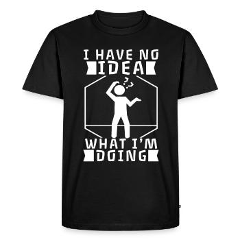 Je n’ai aucune idée de ce que je fais - T-shirt Premium bio Homme - noir - Devant - Nico (187cm)