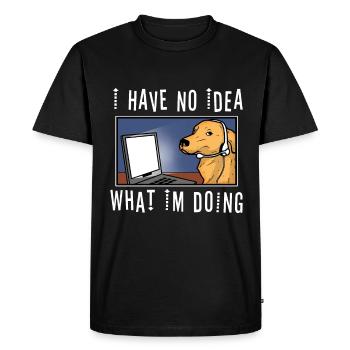Je n’ai aucune idée de ce que je fais - T-shirt Premium bio Homme - noir - Devant - Nico (187cm)