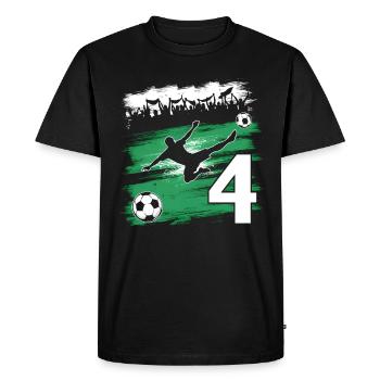 4ème anniversaire 4 ans de football Joueur de football - T-shirt Premium bio Homme - noir - Devant - Nico (187cm)