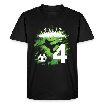 4ème anniversaire 4 ans de football Joueur de football - T-shirt Premium bio Homme - noir - Devant - Nico (187cm)