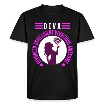 Divorce Diva - Men's Premium Organic T-Shirt - black - Front - Nico (187cm)