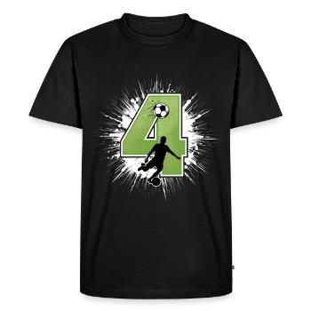 4ème anniversaire 4 ans de football Joueur de football - T-shirt Premium bio Homme - noir - Devant - Nico (187cm)