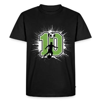 10e anniversaire 10 ans de football Joueur de football - T-shirt Premium bio Homme - noir - Devant - Nico (187cm)