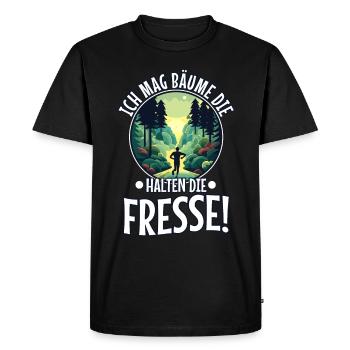 I like trees that hold the food - Men's Premium Organic T-Shirt - black - Front - Nico (187cm)