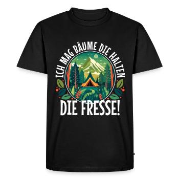 J’aime les arbres qui retiennent la nourriture - T-shirt Premium bio Homme - noir - Devant - Nico (187cm)