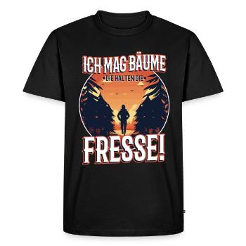 I like trees that hold the food - Men's Premium Organic T-Shirt - black - Front - Nico (187cm)