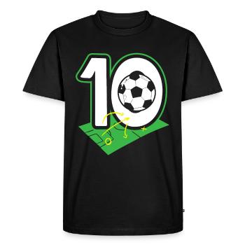 10e anniversaire 10 ans de football Joueur de football - T-shirt Premium bio Homme - noir - Devant - Nico (187cm)