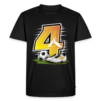 4ème anniversaire 4 ans de football Joueur de football - T-shirt Premium bio Homme - noir - Devant - Nico (187cm)