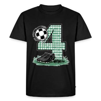4ème anniversaire 4 ans de football Joueur de football - T-shirt Premium bio Homme - noir - Devant - Nico (187cm)