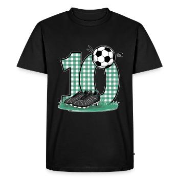 10e anniversaire 10 ans de football Joueur de football - T-shirt Premium bio Homme - noir - Devant - Nico (187cm)