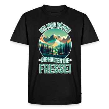 I like trees that hold the food - Men's Premium Organic T-Shirt - black - Front - Nico (187cm)