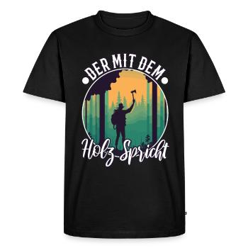Qui parle au bois - T-shirt Premium bio Homme - noir - Devant - Nico (187cm)