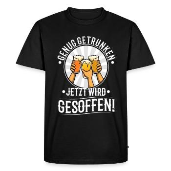 Assez bu, maintenant il est temps de boire - T-shirt Premium bio Homme - noir - Devant - Nico (187cm)