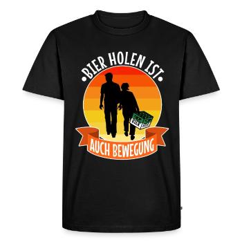 Getting beer is also exercise - Men's Premium Organic T-Shirt - black - Front - Nico (187cm)