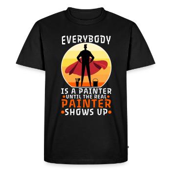 Tout le monde est peintre jusqu’au vrai peintre - T-shirt Premium bio Homme - noir - Devant - Nico (187cm)
