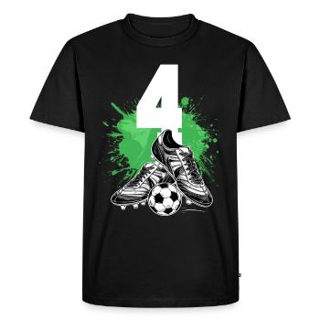 4ème anniversaire 4 ans de football Joueur de football - T-shirt Premium bio Homme - noir - Devant - Nico (187cm)