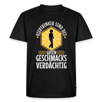 Les buveurs de bière sont soupçonnés d’avoir bon goût - T-shirt Premium bio Homme - noir - Devant - Nico (187cm)