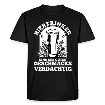Les buveurs de bière sont soupçonnés d’avoir bon goût - T-shirt Premium bio Homme - noir - Devant - Nico (187cm)