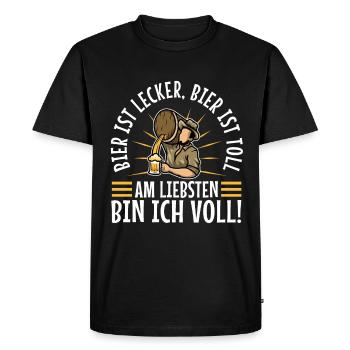 La bière est délicieuse, la bière est excellente, de préférence - T-shirt Premium bio Homme - noir - Devant - Nico (187cm)