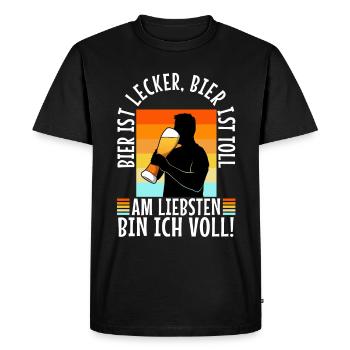 La bière est délicieuse, la bière est excellente, de préférence - T-shirt Premium bio Homme - noir - Devant - Nico (187cm)