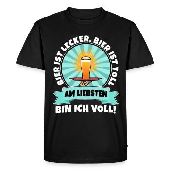 La bière est délicieuse, la bière est excellente, de préférence - T-shirt Premium bio Homme - noir - Devant - Nico (187cm)