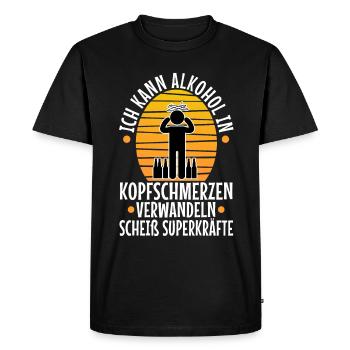 Turn alcohol into a headache - Men's Premium Organic T-Shirt - black - Front - Nico (187cm)