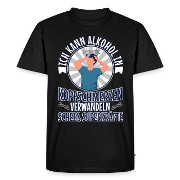 Mûrement réfléchi, il valait mieux l’ivre - T-shirt Premium bio Homme - noir - Devant - Nico (187cm)