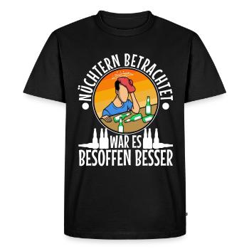 Un seau de bière pourrait encore sauver la mise - T-shirt Premium bio Homme - noir - Devant - Nico (187cm)
