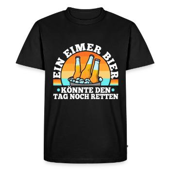 Un seau de bière pourrait encore sauver la mise - T-shirt Premium bio Homme - noir - Devant - Nico (187cm)