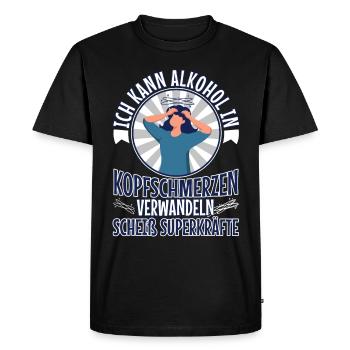Transformez l’alcool en casse-tête - T-shirt Premium bio Homme - noir - Devant - Nico (187cm)