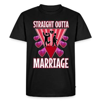 Mariage tout droit sorti - T-shirt Premium bio Homme - noir - Devant - Nico (187cm)