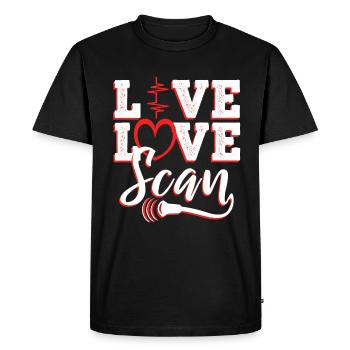 Live Love Scan - Männer Premium Bio T-Shirt - Schwarz - Vorne - Nico (187cm)