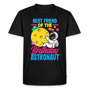 Children's Birthday Astronaut Family Members - Men's Premium Organic T-Shirt - black - Front - Nico (187cm)